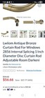 Adjustable Antique Bronze Curtain Rod 28   48  Disc Finials     Hardware Included