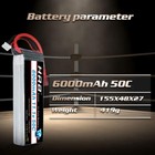 2pcs 11 1v 3s 6000mah Lipo Battery Deans For Drone Car Truck Helicopters Fpv