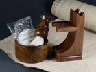 Men Shaving Stand Bowl Beard Brush Set For Razor Soap Mug Holder Wood Hand Made