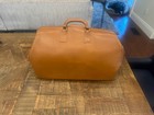 Vintage Antique Cowhide Saddle Leather Doctors Bag - Large  Patina Locking