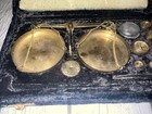 Antique Brass Balance Scale Apothecary W  Gram Weights In Case Made In India 609