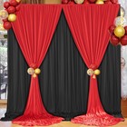 Black Red Backdrop Curtain 10x10ft 2 Panels Polyester Photography Drapes