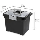 Portable File Box  Letter-size Plastic File Storage Box With Handle And Divided