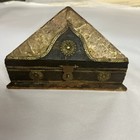 Antique Indian Brass  Copper Clad Wood Dowry Box Pyramid