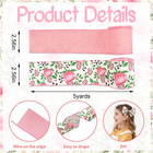 2 Rolls 10 Yards Floral Wired Edge Ribbon  2 5inch Pink Flower Burlap Ribbon  Pi
