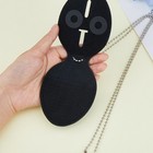 1set Police Badge Holder Black Oval Security Badge Holder Leather Universal