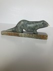Vintage Native American Inuit Hand Carved Stone Otter By Isaac Nylin Of Nome Ak