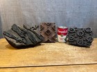 Vintage Wallpaper fabric Textile Stamps Lot Of 3 Antique Printing Wood Blocks
