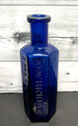 Rare Antique Cobalt Hexagonal Poison Bottle Owbridge s Embrocation Hull 5 