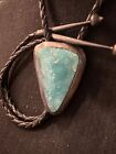 Vintage Sterling Silver Raw Stone Bolo Tie With Tips Bennett C31 Stamped