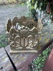 Vintage Brass Sunflower Desk Organizer Pen   Letter Holder     Art Nouveau Style 