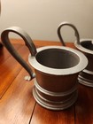 Vintage Rwp Wilton Armetale Pewter Cup   Glass Holders With Handle Usa Lot Of 4