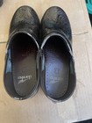 Dansko Danskoxp Brown black Floral Leather Clogs Sz 39  8 5 Slip On