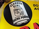 Nos Clabber Girl Baking Powder Double Acting Rare Antique Sign Poster Hulman Vtg