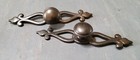 Vintage Dark Polished Brass Cabinet Door Pulls Handles Lot 2 Z-96f 6   Long