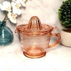 Pink Amber Glass Measuring Cup   Juicer Reamer  Mixing Bowl  Vtg Style Kitchen