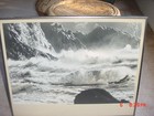 Large Vintage Photo Of Crashing Waves Signed Josef Scaylea Framed