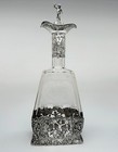 Antique German Glass Decanter Weinranck   Schmidt 800 Silver Hanau C1900 Bacchus