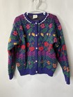 Vintage Girls Cardigan Sweater pleated Skirt Set Size 4 Church Christmas Floral