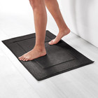 Banded Bathroom Bath Rug Mat  Midnight Black  31 Inches L X 20 Inches W