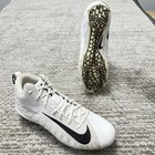 Nike Alpha Menace Pro Mid Football Cleats White black 866012-123 Sz  13 Raiders