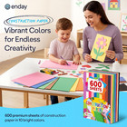 Construction Paper Assorted Colors  600 Sheets  10 Bright Colors  9   x12    Bulk Cr