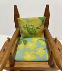 Vtg Handmade Floral Rocking Chair Pin Cushion Thread Spool Holder Wood Sewing 8   