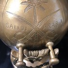 Vintage    Crossed Swords  brass Tilting Coffee Pot   Stamped Saudi Arabia  Nice