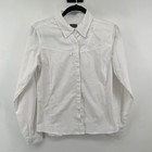 Patagonia Button Down Shirt Womens 2 White Ripstop Long Sleeve Hiking Utility