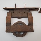 2 Antique Cast Iron Barn Door Rollers Trolleys Hangers     Rustic Salvage Hardware