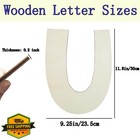 Wooden Letter U Wall Decor 12 Inch Craft Wood