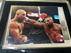 Autographed 14x11 Mike Tyson Vs Evander Holyfield With Coa