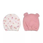 Carter s Baby Pink Bear Ears   Floral 2 Count Stay Put Mittens Set -- Sz Newborn