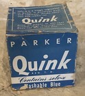 Vintage Parker Quink 4oz Washable Blue Ink  Original Box And Full Bottle