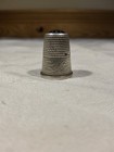 Vintage Sterling Silver Thimble Purple Amethyst Jeweled Top Mystery Maker Marked