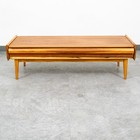Mid Century Modern Coffee Table Lane First Edition Storage Drawer Danish Wide Nm