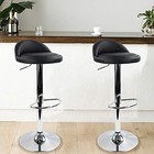 Pu Leather Round Bar Stool - Height Adjustable Swivel Pub Chair For Home