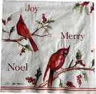 2-cardinals Holiday Luncheon Size Paper Napkins For Crafts decoupage