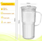 Glass Tumbler Lids Straws Cup With Handle Ice Coffee Drinking Smoothie 2pack