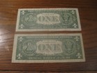 1957  Silver Certificate 1 Dollar Bill Star Note Circulated X 2