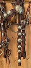 Vintage Show  parade Headstall Covered In Engraved Silver Dome Conchos   Buckle