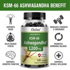 Ksm-66 Ashwagandh 1200mg 60 120 Caps Energy  Anxiety Relief  Relaxation