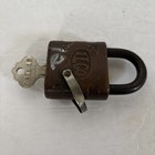 Vintage Brass Ilco Independent Lock Company Brass Padlock W key  works 