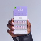 Kiss 32 Glue On Nails Meduim Alomond French Purple With Daisies Chasing Sunshine