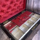 Antique  Victorian Sewing   Work Box  Tray   Key 30x22x15 2cm
