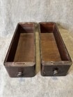 Vtg Antique Treadle Sewing Machine Drawers Set Of 2 Wooden Cabinet Box Drawer