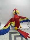 Vtg Russ Berrie Parrott Bird Perch Colorful Soft Satin Plush Stuffed Animal Toy