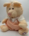Fisher Price Puffalump Bear Peach Pink Romper Plush Stuffed Animal 1986 Vintage