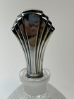 Towle Art Deco Pattern Sterling Top Vanity Dresser Crystal Perfume Bottle Vtg