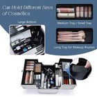 Professional Makeup Train Case Aluminum Makeup Box 4-tier Trays Crafters Trai   